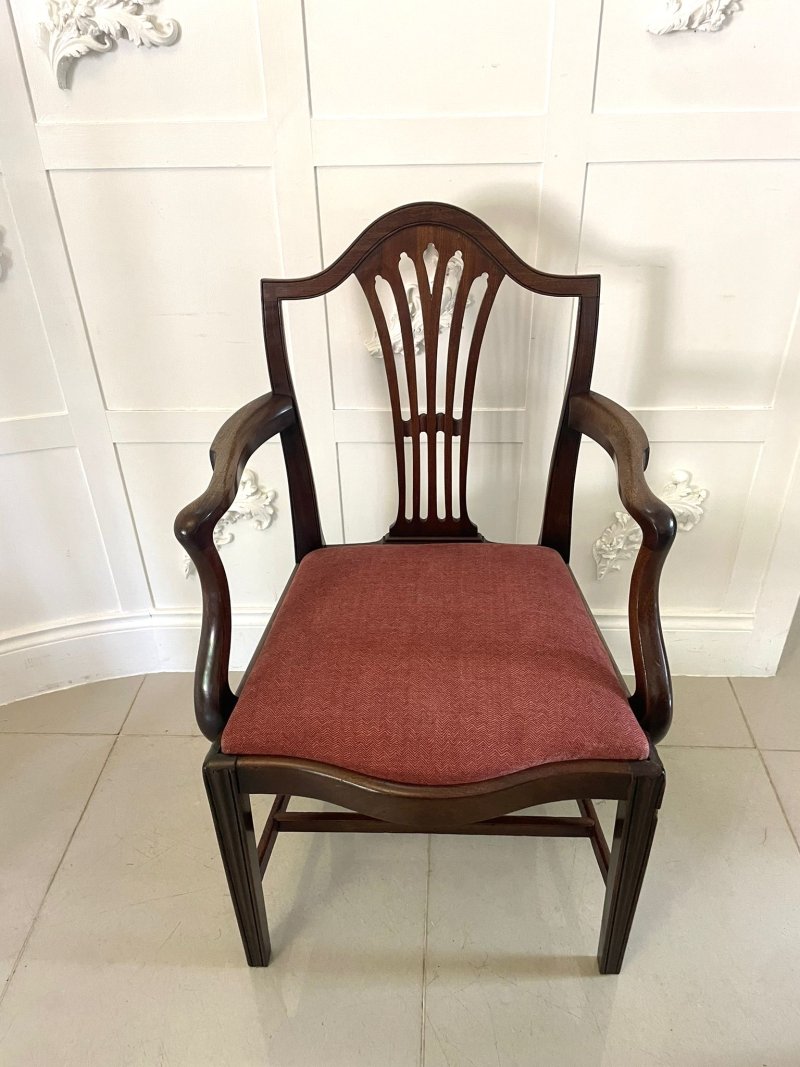 Set of 8 Antique Victorian Quality Mahogany Dining Chairs - Image 6